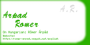 arpad romer business card